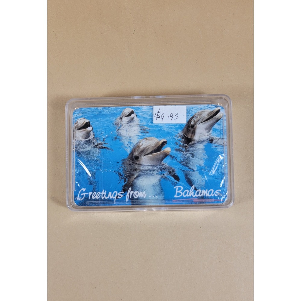Beach Hut Bahamas Dolphins Playing Cards Souvenir Deck with Plastic Travel Case